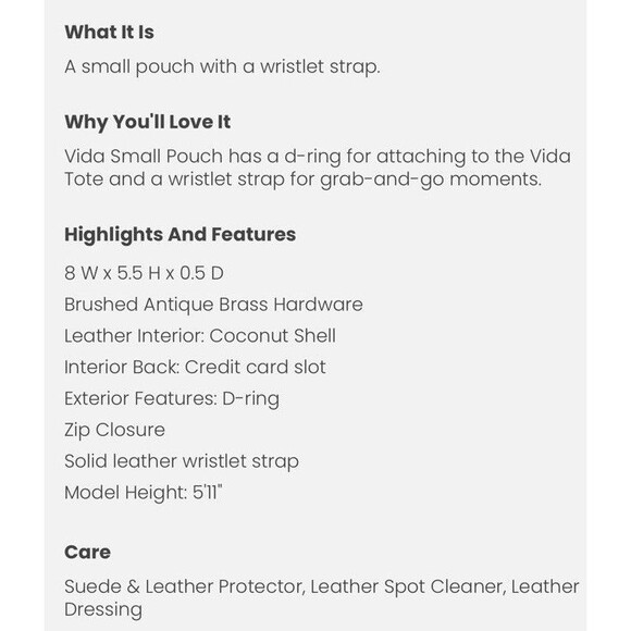 HOBO Vida Leather Pouch  Wristlet Clutch In Black New W/ Tag - Picture 5 of 6